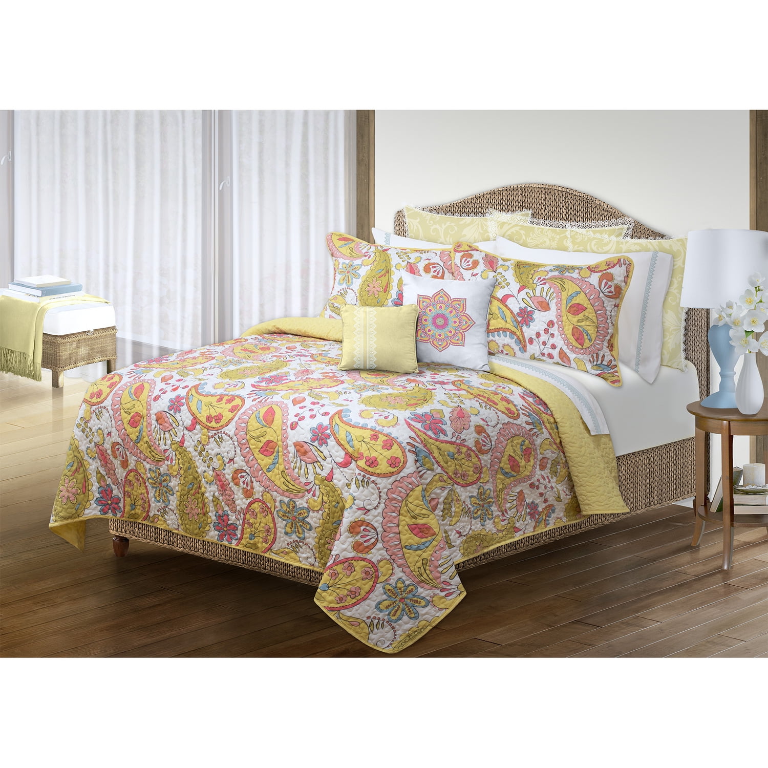 Safdie & Co. 3-piece Polyester Dino Park Double Queen Quilt Set in Multi-Color