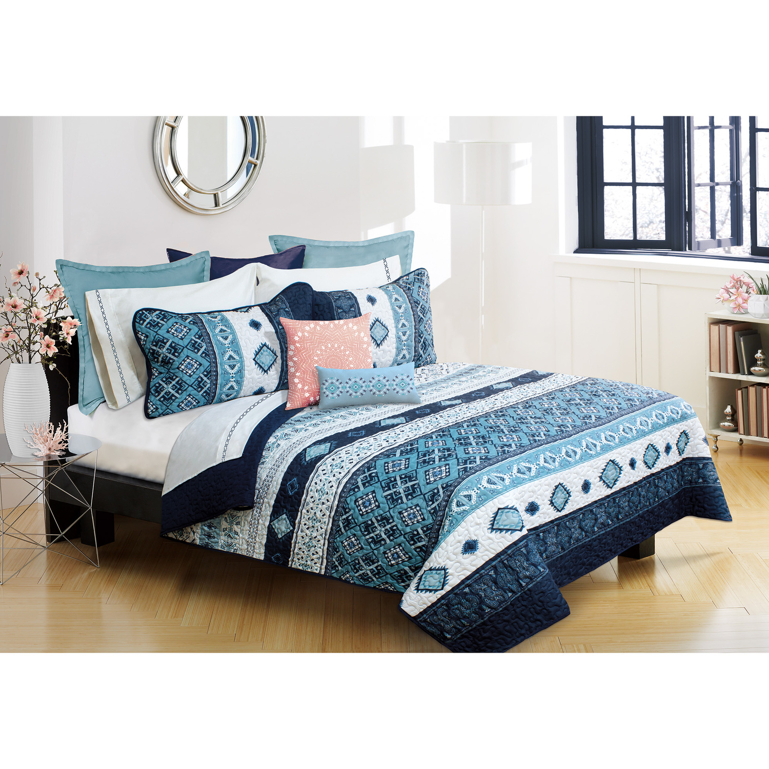 Safdie & Co. Set Piumone Matrimoniale/Queen Con Cervi Nella Foresta Innevata - Morbido Microfibra 100% Poliestere (228x228 Cm + 2 Federe 50x66 Cm)