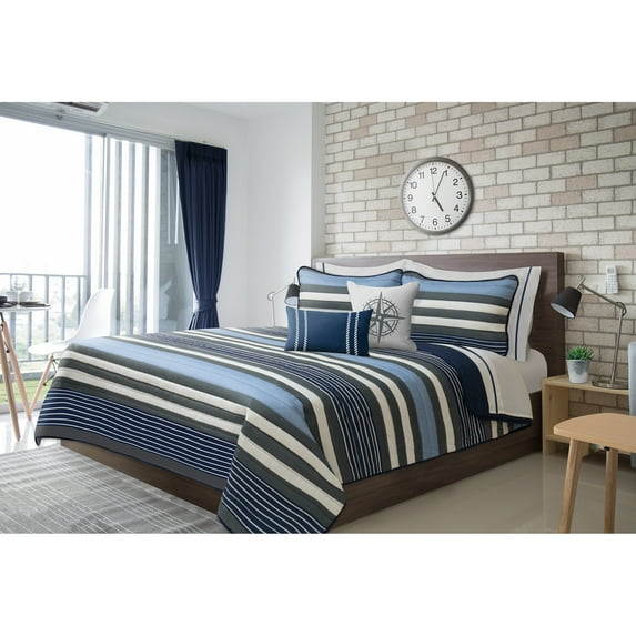 Safdie & Co. 3-piece Polyester Easton Double Queen Quilt Set in Multi-Color