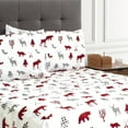 thumbnail image 1 of Safdie & Co. 3-piece Polyester Printed Wildlife Double Sheet Set in White, 1 of 3