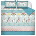 thumbnail image 1 of Safdie & Co. 3-piece Polyester Rainbow Double Queen Quilt Set in Multi-Color, 1 of 3