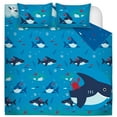 thumbnail image 1 of Safdie & Co. 3-piece Polyester Shark Double Queen Quilt Set in Multi-Color, 1 of 3