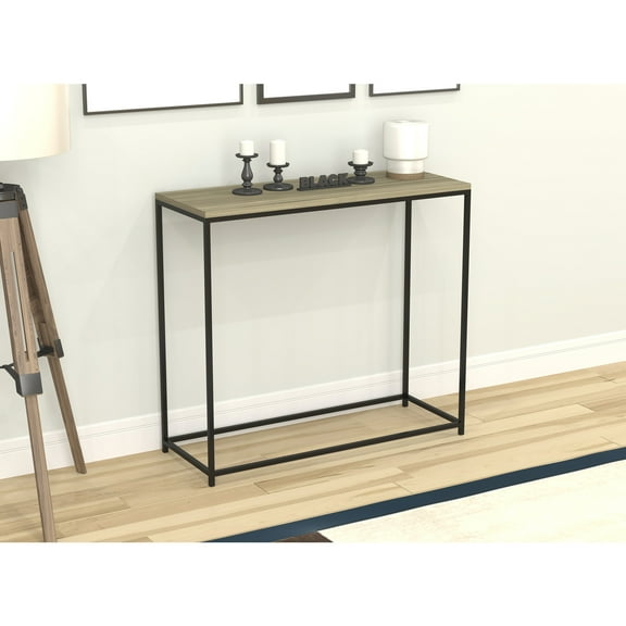 Safdie & Co. 31"L Black Metal Console Table in Dark Taupe