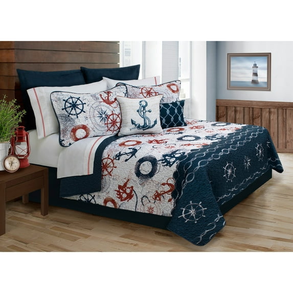 Quilt 4PC Set Twin Navy Bay Harbour