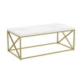 thumbnail image 1 of Safdie & Co. 44"L Coffee Table Marble Gold Metal, 1 of 4