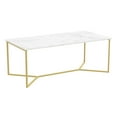 thumbnail image 1 of Safdie & Co. 44"L Coffee Table Marble Gold Metal, 1 of 4