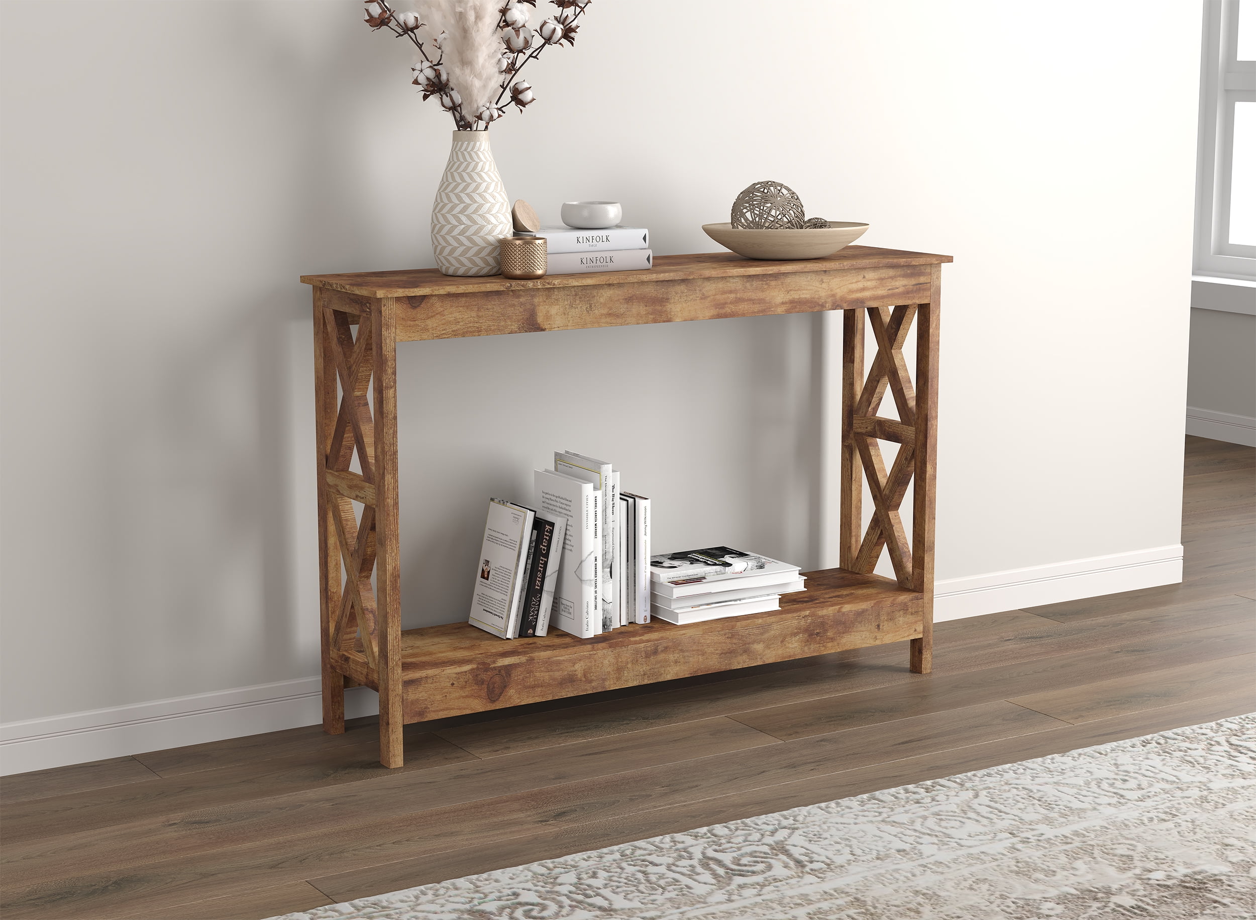 Safdie Co. 47.25 L 1 Shelf Console Table in Brown Walmart