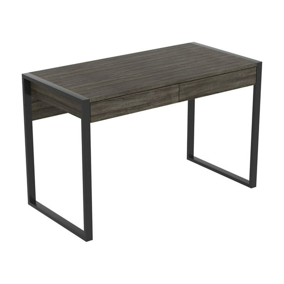 Safdie & Co. 47"L 2-Drawers Black Metal Computer Desk in Dark Grey