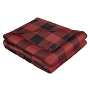 Safdie & Co. 48x72" Printed Microfiber Weighted Blanket in Red and Black