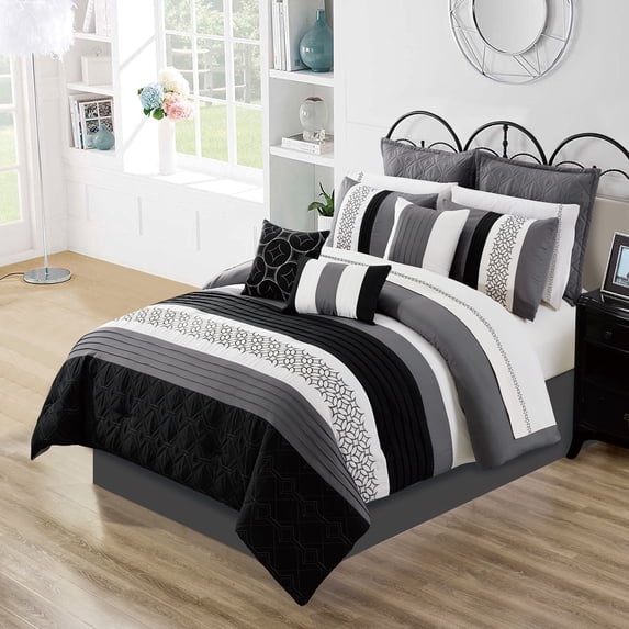 Safdie & Co. 7-piece Polyester Maddox Queen Comforter Set in Multi-Color
