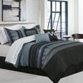 thumbnail image 1 of Safdie & Co. 7-piece Vanguard Premium Microfiber King Comforter Set in Black, 1 of 2