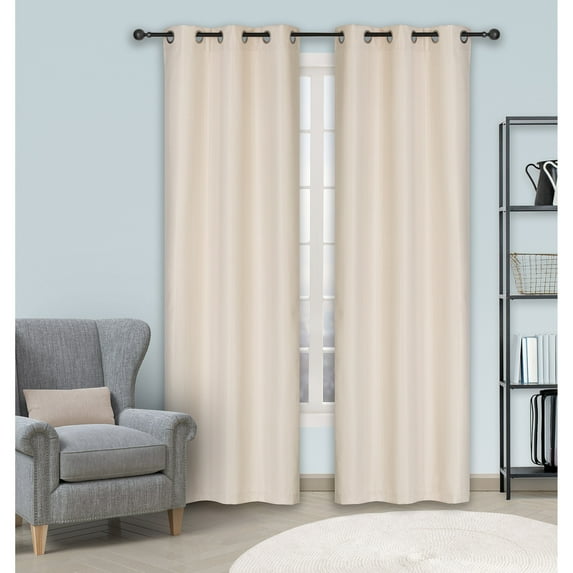 Safdie & Co. Curtain Blackout Textured 84"L in Ivory (Set of 2)