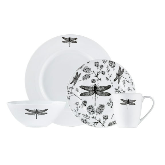 Safdie & Co. Dragonfly 16 Pieces Dinner set