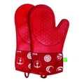 thumbnail image 1 of Safdie & Co. Oven Mitts Silicone Printed Red (Set of 2), 1 of 2