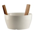 thumbnail image 1 of Safdie & Co. Porcelain Salad Bowl With Acacia Servers 3 Piece Set - 10, 1 of 5