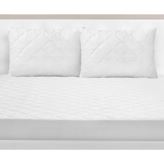 Safdie & Co. Quilted King Pillow Protector Cover in White (Set of 2)