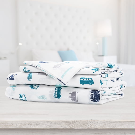Safdie & Co. Sheet Sets 3PC T Printed Microfiber Signature Print