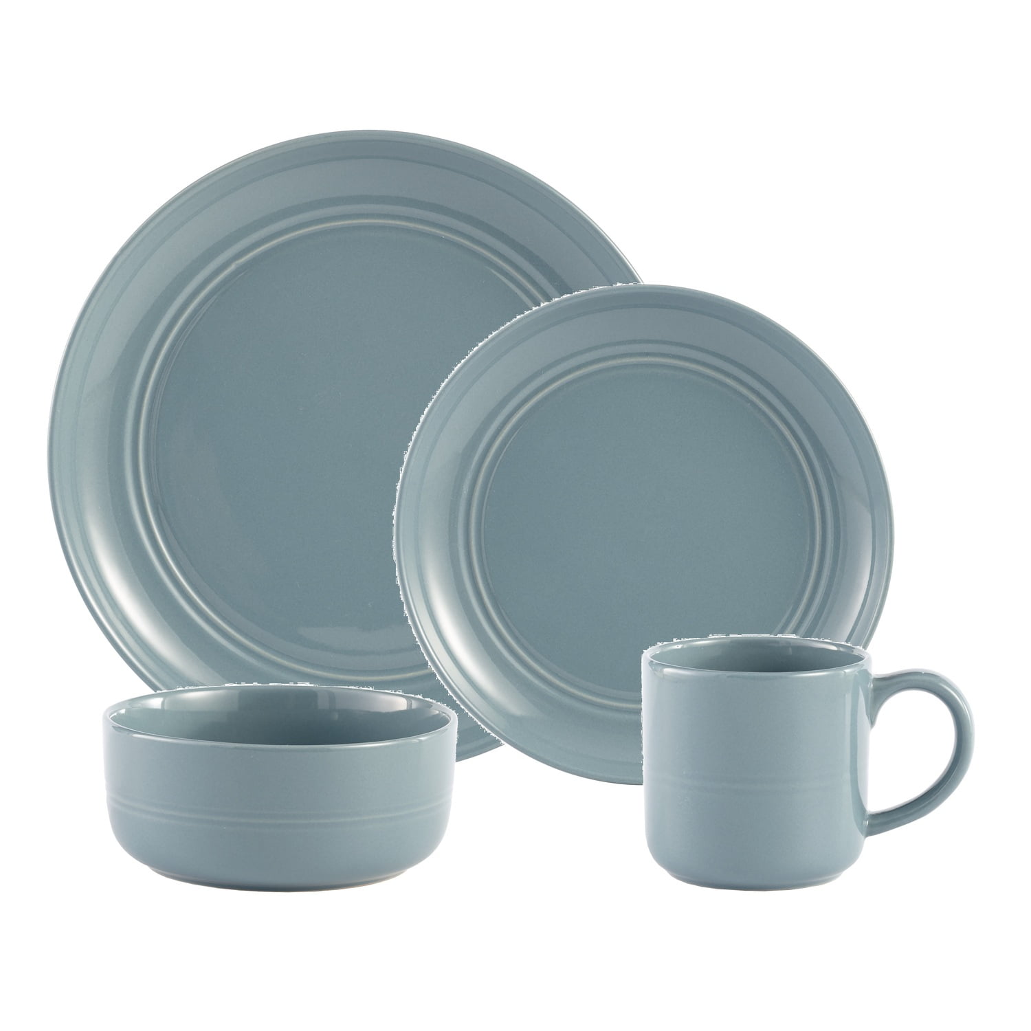 Dinnerset 16PC Blue Stoneware Ridge - Walmart.com