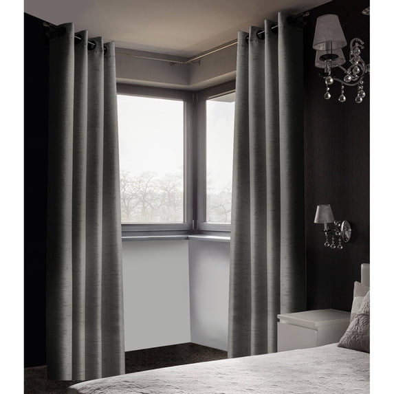 Safdie and Co Linen Look 2 Piece Blackout Curtain Panel Set