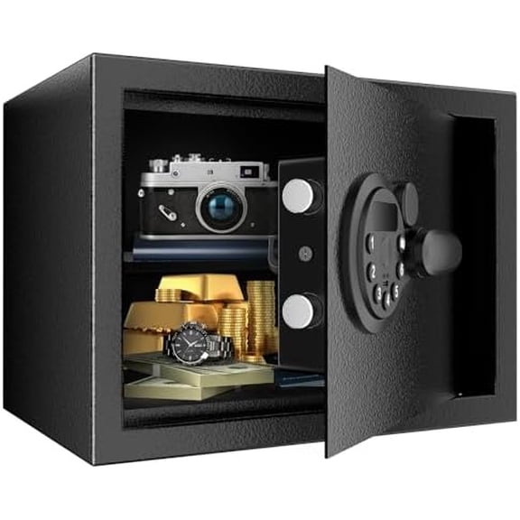 Safe, 0.6 Cubic Safe Box with Electronic Keypad, Removable Shelf, for Valuables Jewelry and Documents in Home, Hotel, or Business, 9.84" x 13.78" x 9.84" Inches, SF002