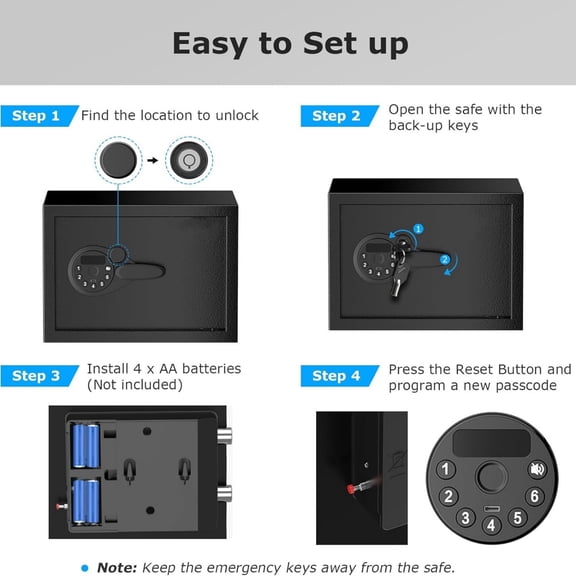Safe, 0.6 Cubic Safe Box with Electronic Keypad, Removable Shelf, for Valuables Jewelry and Documents in Home, Hotel, or Business, 9.84" x 13.78" x 9.84" Inches