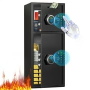 Safe 6.5 Cuft Large Fire Safe Home, With Silent Function And Led Lights, Numeric Keypad Home Safe With Deposit Slot And Dual Alarm System, Fingerprint Password Personal Safe