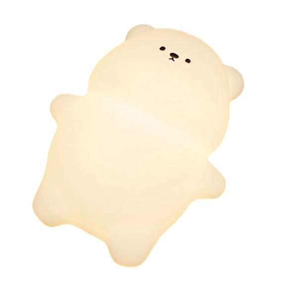 Safe Bear Nightlight Timer Setting 3 Modes Dimmer USB Rechargeable Lamps Silicone Texture Suitable for Infant Rooms