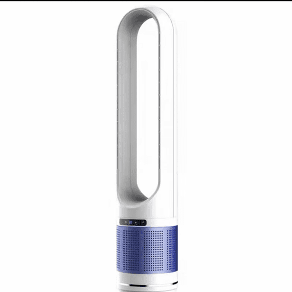Safe Bladeless Tower Fan for Kids and Pets,41”Quiet Oscillating Floor Fan with 8 Speeds, 8H Timer and Remote, Cooling Fan for Nursery and Bedroom, Blue