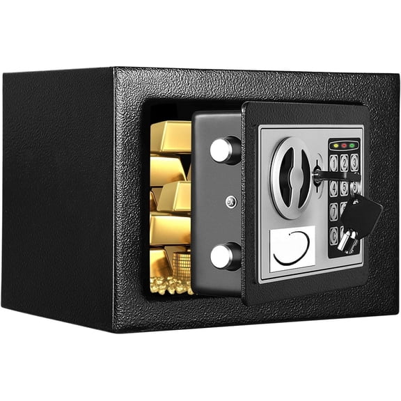 Safe Box 0.23 Cubic   Digital  Box, Keypad Lock Box Cabinet Safes, Solid Alloy  Office Hotel  Safe, Black