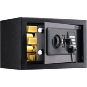 Safe Box 0.44 Cubic Feet Electronic Digital Security Box, Keypad Lock Box Cabinet Safes, Solid Alloy Steel Office Hotel Home Safe, Black