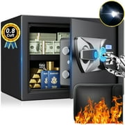 Safe Box,Blacksmith 0.8Cuft Biometric Safes Lock Box with Fingerprint and Keypad,Security Money Safe Lock Cabinet Money Vault with Fireproof Document Bag and Removable Shelf,Black