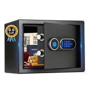 Safe Box,Blacksmith 0.6 Cuft Biometric Safe Lock Box with Fingerprint,Code and Keys Quick Unlock,Security Money Safe Lock Cabinet,Black