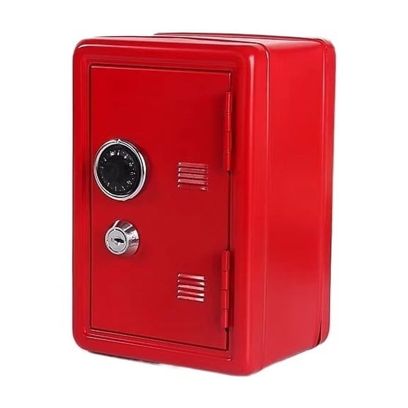Safe Box Organizer Iron Pink Desk Decorative Box , Bank Metal Mini Storage Box ,House, Apartment, Office Key Storage