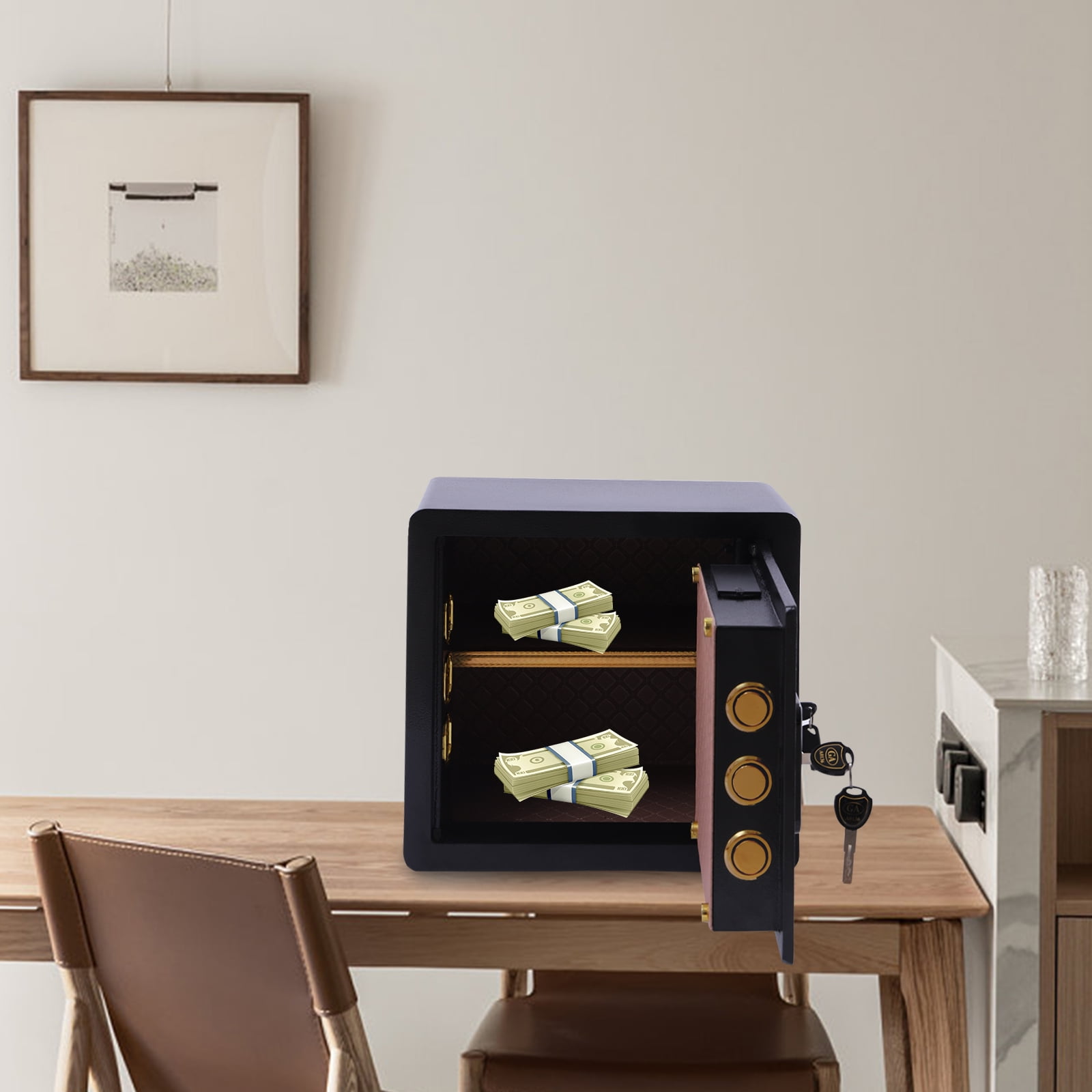 Safe Box with Voice Prompts, Electronic Panel, Dual Alarm System, and ...