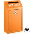 thumbnail image 1 of Safe Cash Box Money Collection Metal Donation Box with Lock Wall Mount Pre Drilled Mailbox Delivery Ballot for Home Office Outdoor Self Serve Stand(Orange,10.2 x 5.7 x 2.8 Inch), 1 of 12
