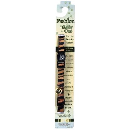 Coastal Safe Cat Fashion Adjustable Breakaway Collar Tiger 3/8X8-12in