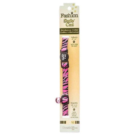 Safe Cat Fashion Adjustable Breakaway Collar, Pink Zebra