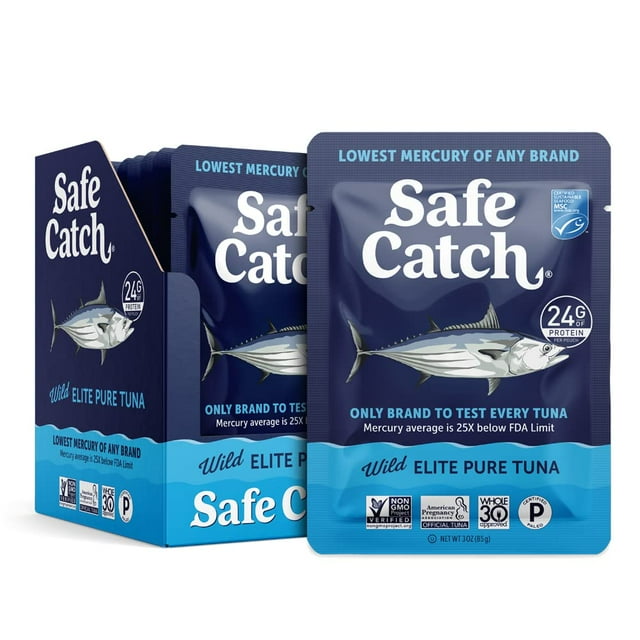 Safe Catch Elite Tuna WildCaught Low Mercury Tuna Fish Pouch Gluten