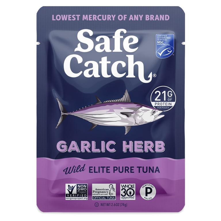 Safe Catch Garlic Herb Wild Elite Pure Tuna, 2.6 oz Pouch – Garlic