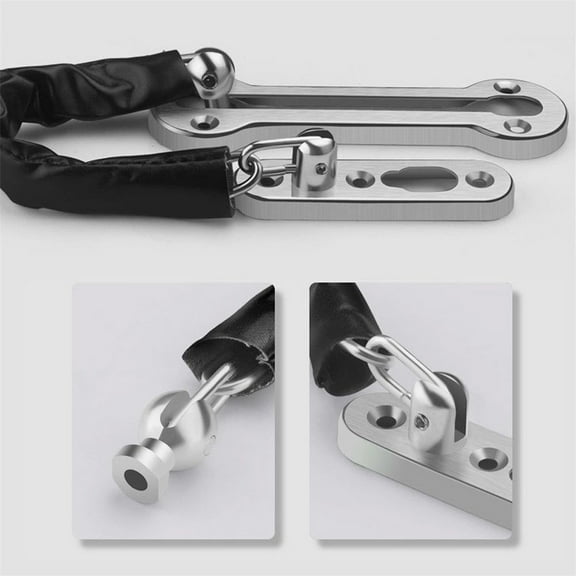 Safe Chain Door Lock Anti-Theft Chain Door Chain Anti-Lock Chain Door Latch Silver Smile Home