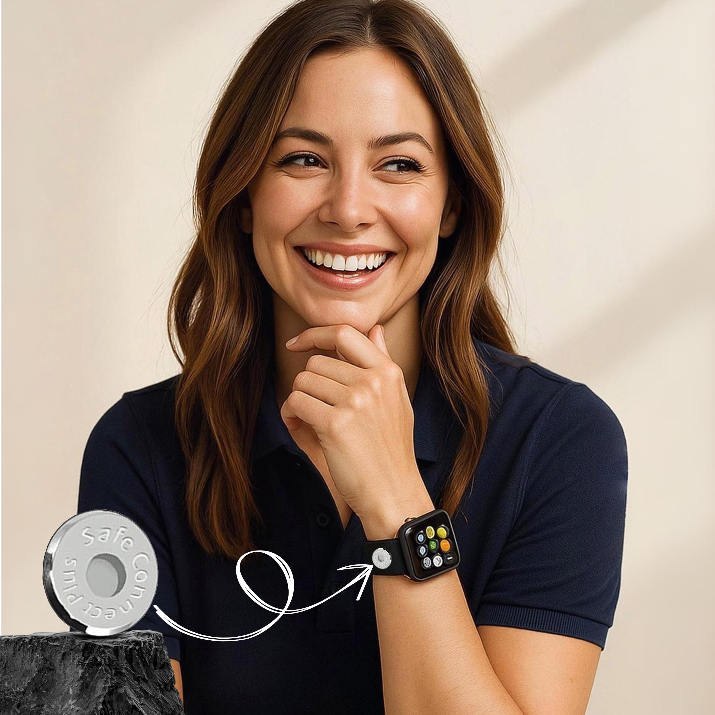 EMF Protection Smartwatch Band Chip - Safe Connect Plus Technology Compatible with All Smartwatch Bands