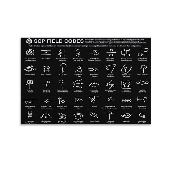 Safe Contains Field Code Poster Or Canvas, SCP Field Code Wall Art, Code Symbol Art Poster Decorative Painting Canvas Wall Art Living Room Posters Bedroom Painting
