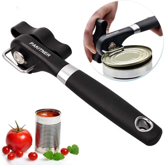 Safe Cut Can Opener for Kitchen & Restaurant - handheld, Manual, Ergonomic Smooth Edge, Food Grade Stainless Steel Cutting