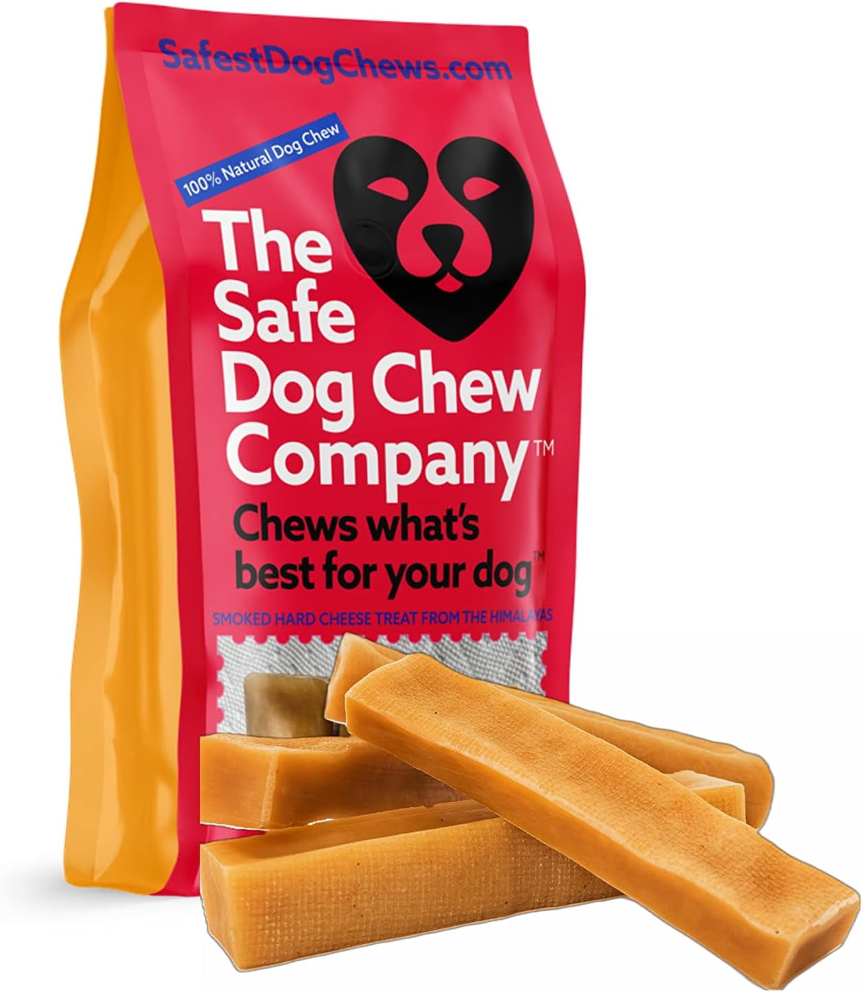 Safe Dog Chew Authentic Himalayan Cheese Chew treats for Dogs, Large, 4 Chew Packet