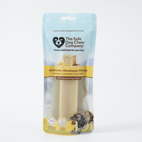 Safe Dog Chew Banana Flavored Authentic Himalayan Cheese Chew treats for Dogs, Large, 1 Chew Packet