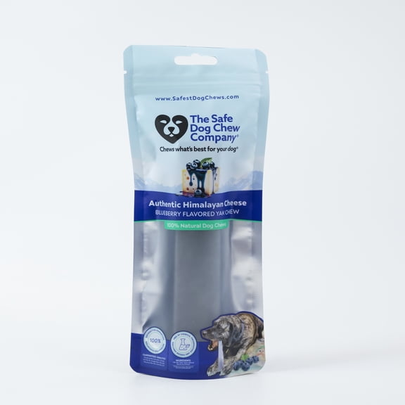 Safe Dog Chew Blueberry Flavored Authentic Himalayan Cheese Chew treats for Dogs, Large, 1 Chew Packet