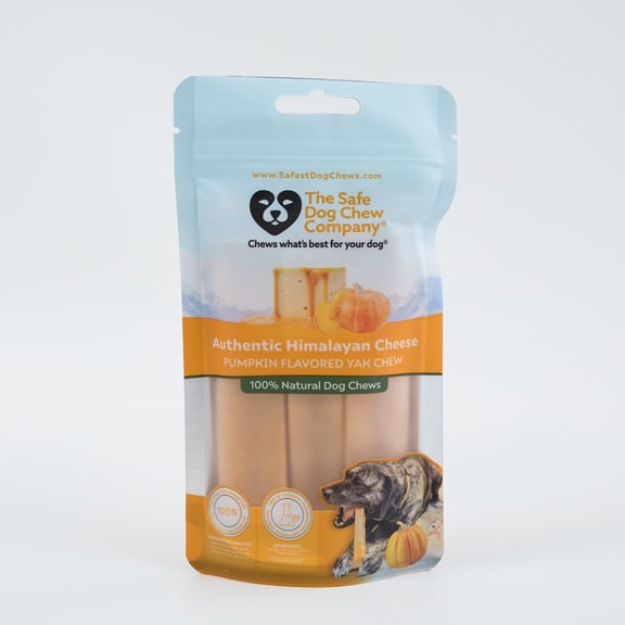 Safe Dog Chew Pumpkin Flavored Authentic Himalayan Cheese Chew treats for Dogs, Small, 3 Chew Packet