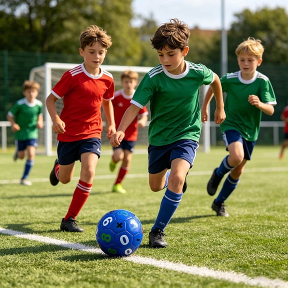 Safe Educational Colorful Appearance, Toy Football (5.9 Inch) — Alphabet Number Prints, Hand And Kick Soccer Ball in PVC Sturdy Construction for Youth Activity