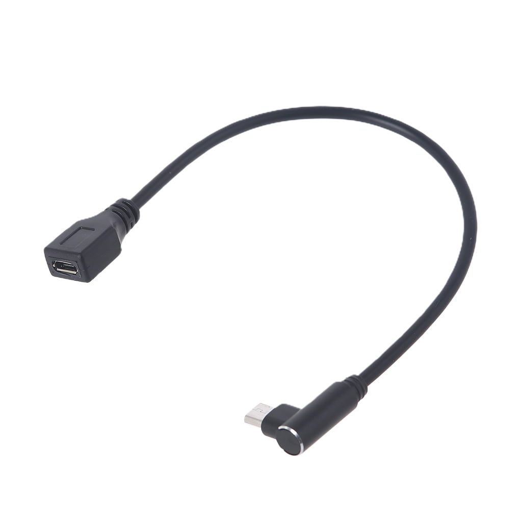 Safe Elbow Micro USB Extension Cable Metal Head Black Fast Transmission