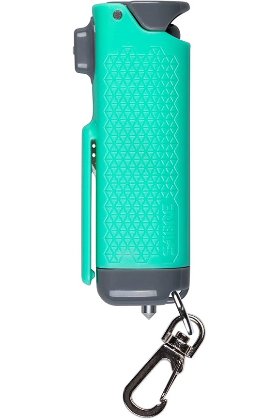 Safe Escape 3-in-1 Pepper Gel with Seat Belt Cutter & Window Breaker, Maximum Strength Spray, 3X Longer Spray Time - Up to 10 Seconds, 0.54 fl oz, Snap-Clip Keychain, Fast Flip Top Safety